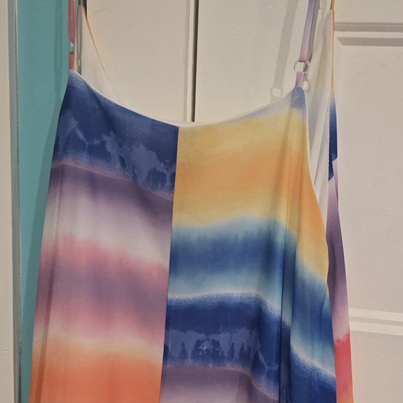 Fantastic Fawn rainbow tie dye dress boho flowy vibrant colors sz medium NWOT Ne - Picture 8 of 9